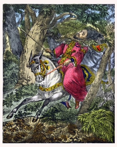 The Death of Absalom, from a bible printed by Edward Gover, 1870